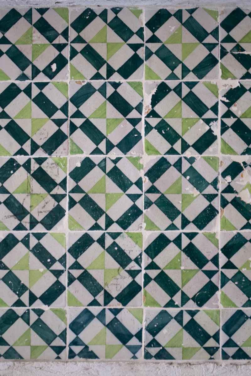 Hand-painted geometric tile pattern, Lisbon
